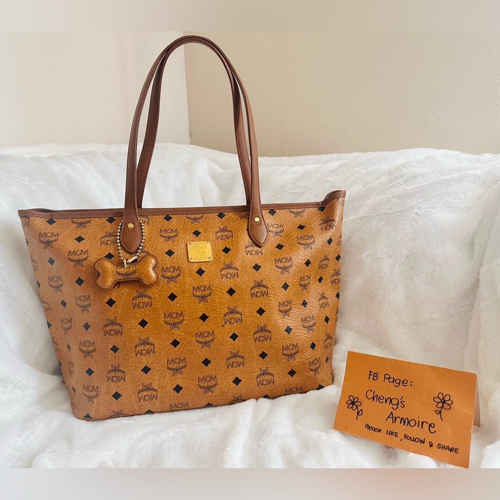 MCM cognac tote bag